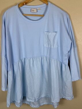 Anthropologie 9-H15 STCL Women’s Light
Blue Peplum Top Size Medium